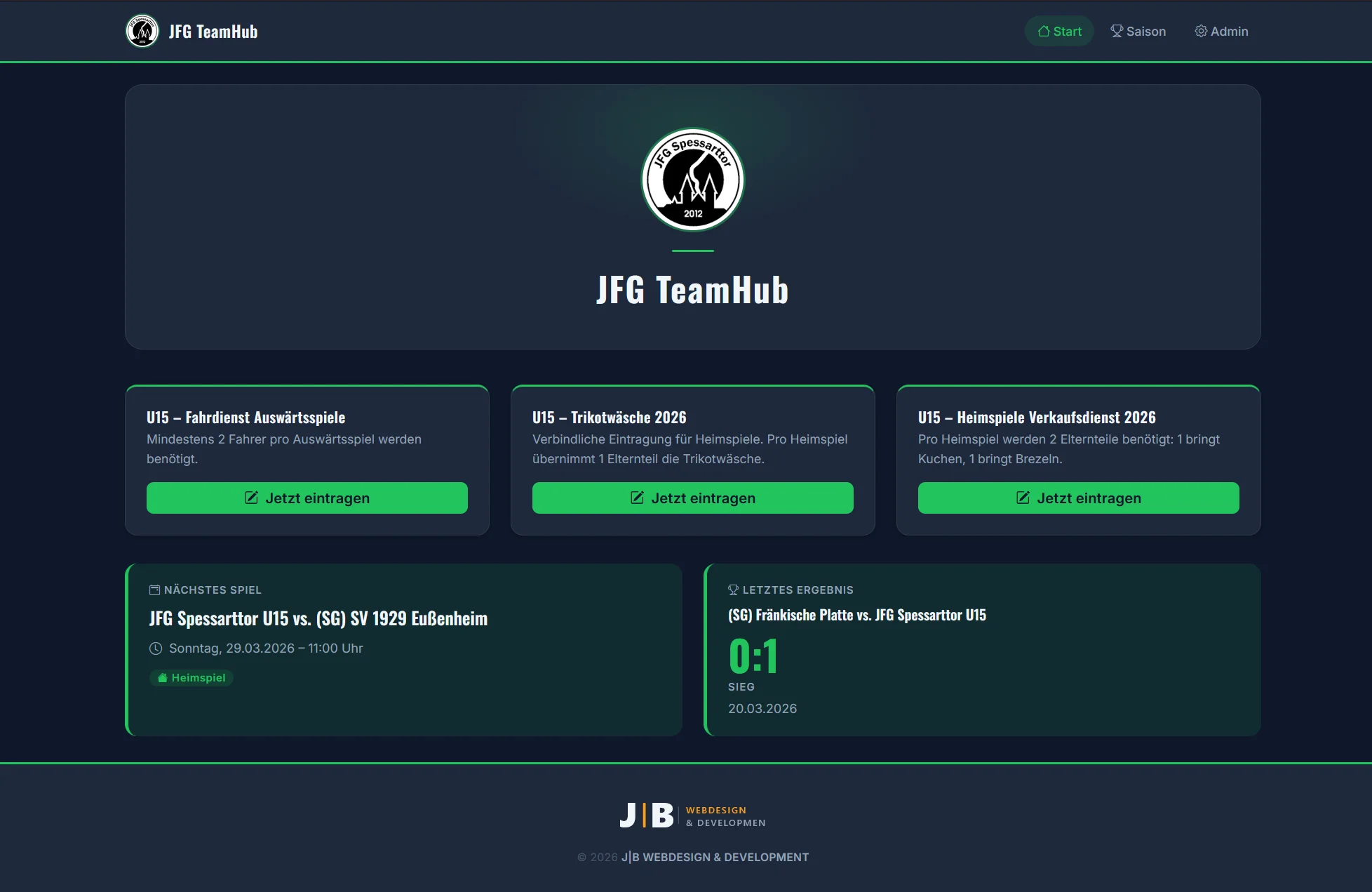 JFG TeamHub Screenshot