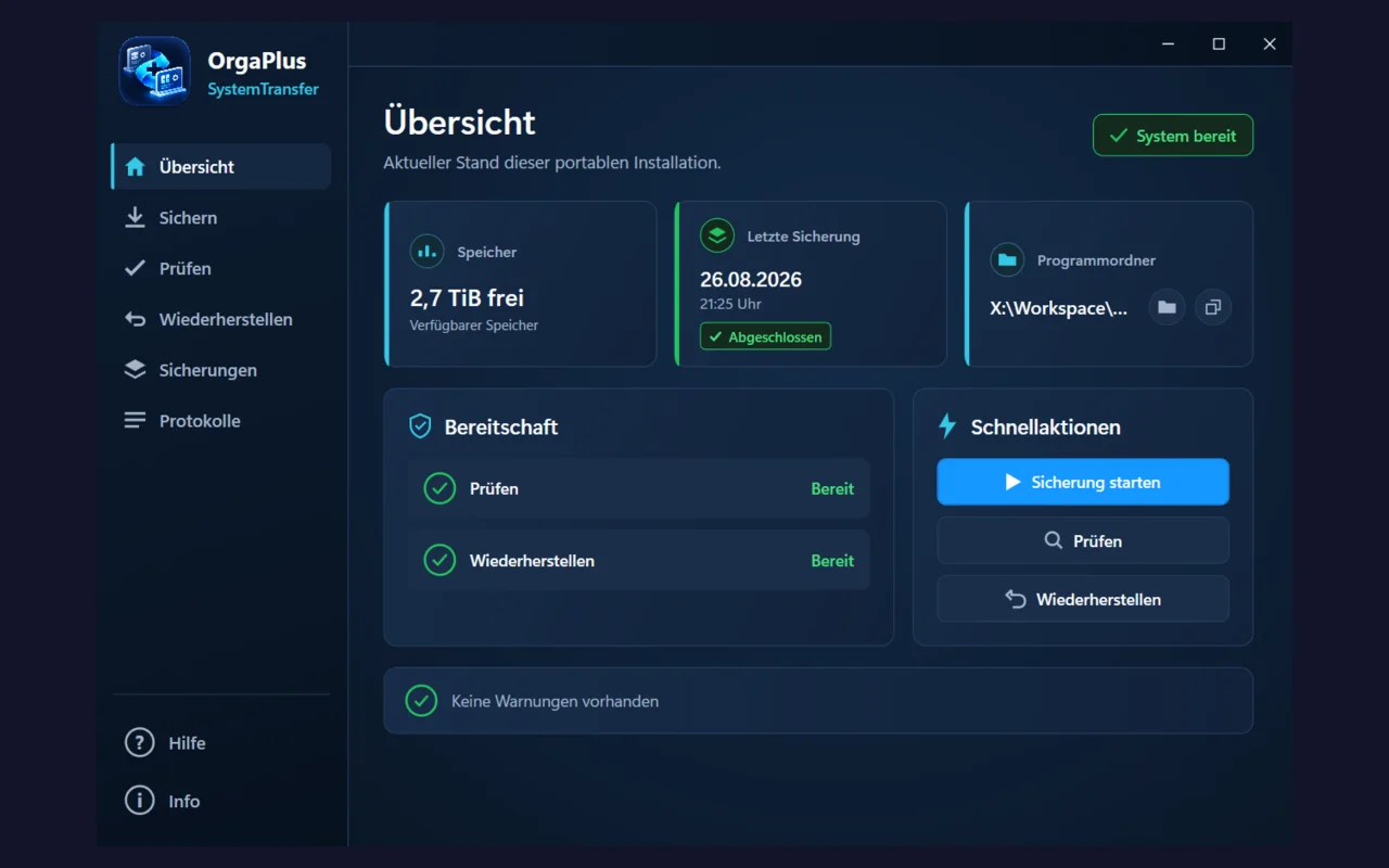 OrgaPlus – SystemTransfer – WPF Desktop-App