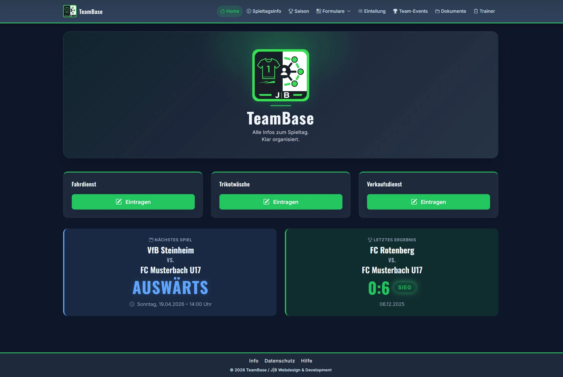 TeamBase – Blazor Anwendung